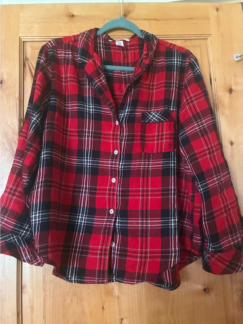 Red and black plaid Victoria Secret pjs